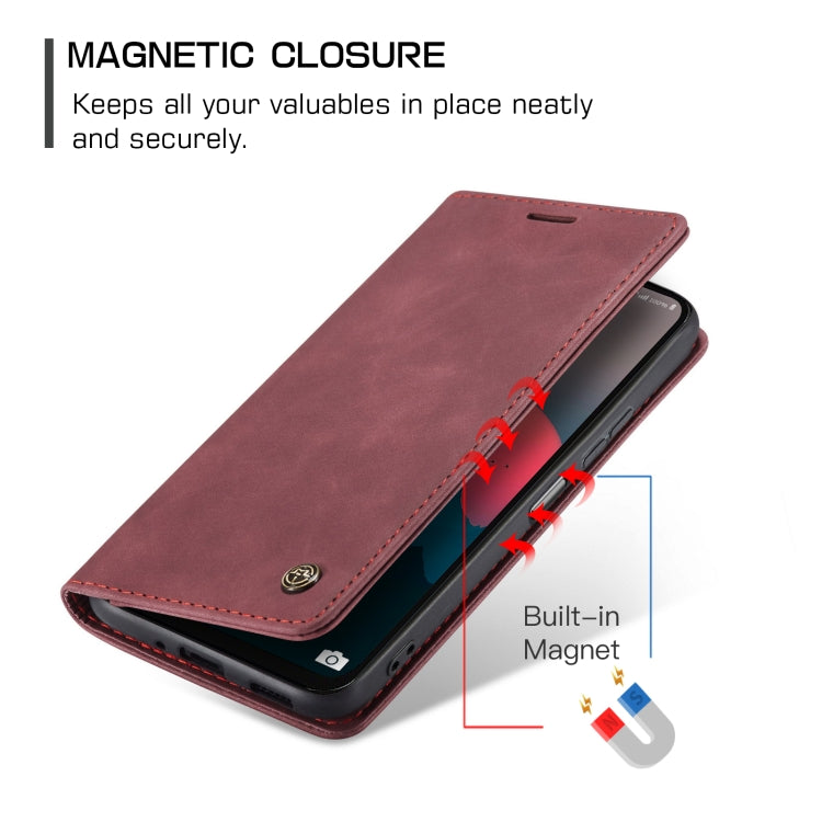 For Samsung Galaxy A16 5G CaseMe 013 Multifunctional Horizontal Flip Leather Phone Case(Red)