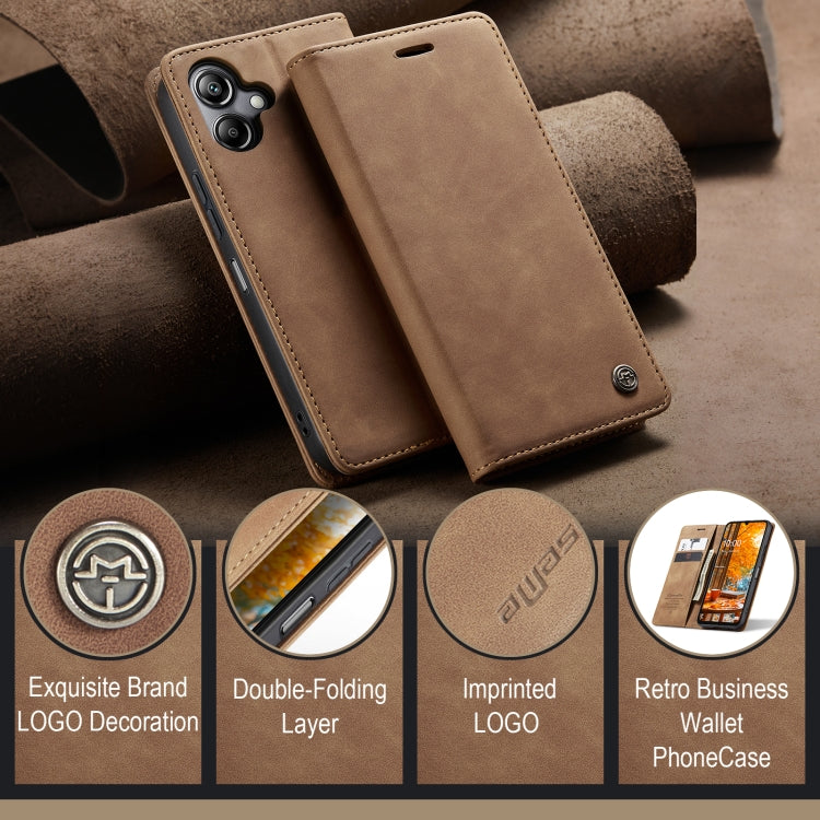For Galaxy A07 / A06 CaseMe 013 Multifunctional Horizontal Flip Leather Phone Case(Brown)