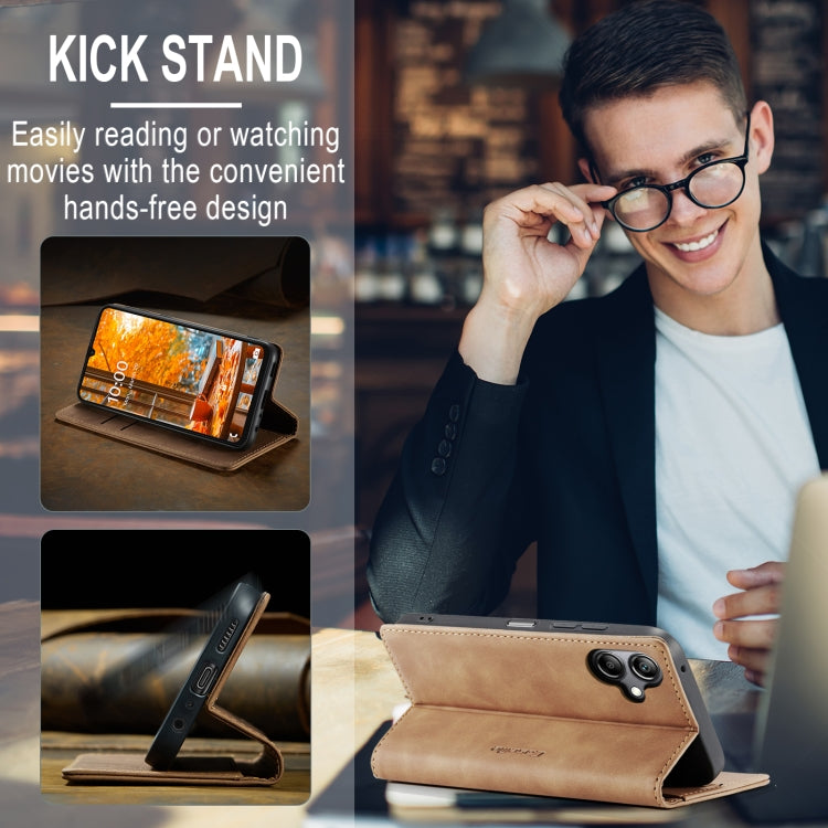 For Galaxy A07 / A06 CaseMe 013 Multifunctional Horizontal Flip Leather Phone Case(Brown)