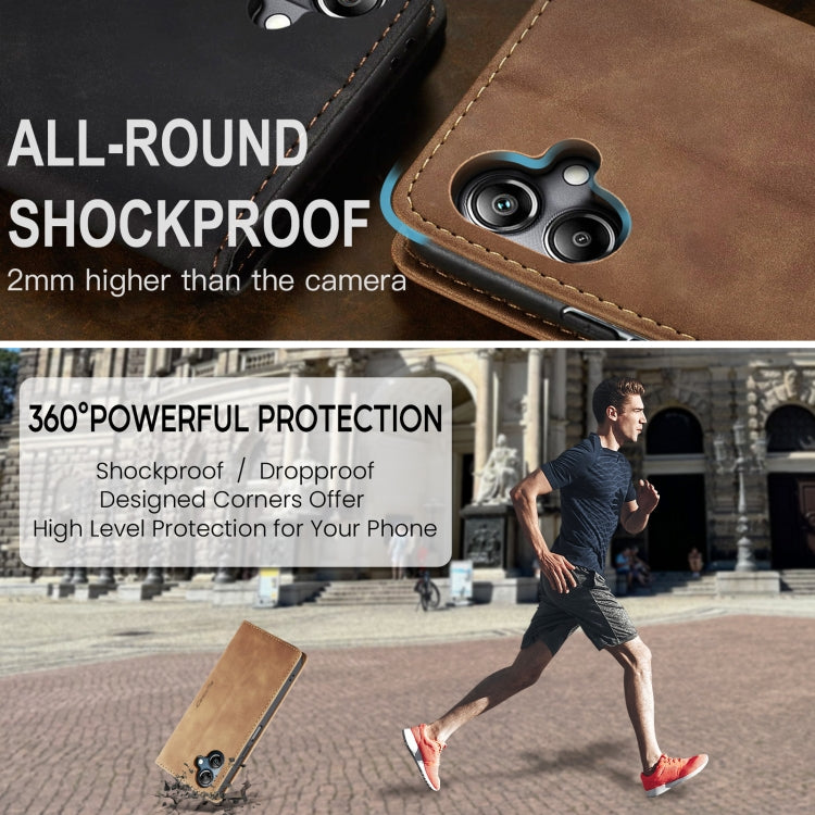 For Galaxy A07 / A06 CaseMe 013 Multifunctional Horizontal Flip Leather Phone Case(Brown)