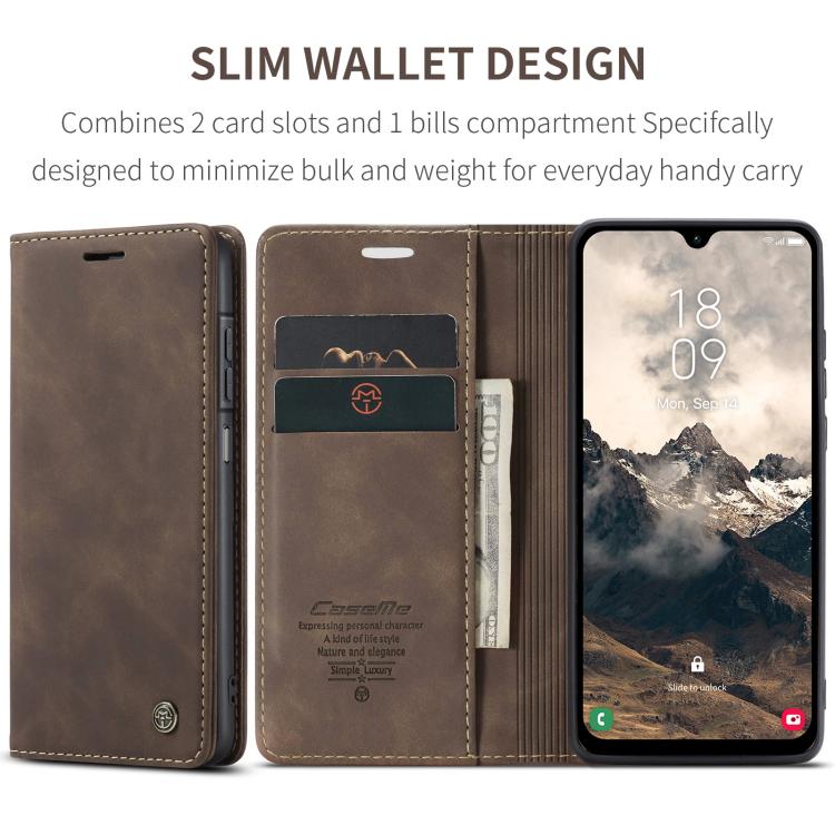 For Galaxy A26 5G CaseMe 013 Multifunctional Horizontal Flip Leather Phone Case(Coffee)