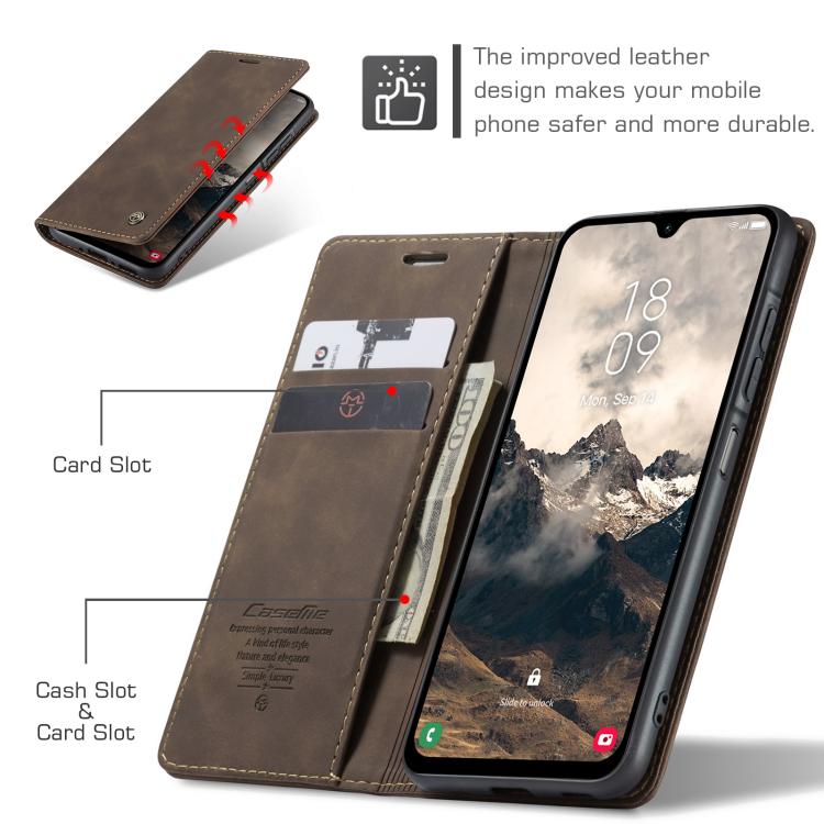 For Galaxy A26 5G CaseMe 013 Multifunctional Horizontal Flip Leather Phone Case(Coffee)