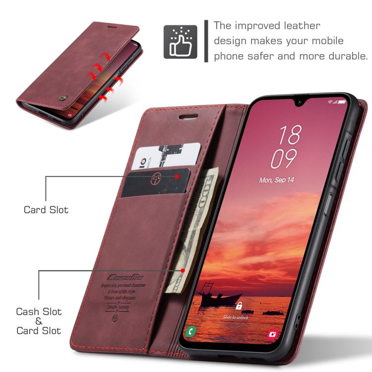 For Galaxy A26 5G CaseMe 013 Multifunctional Horizontal Flip Leather Phone Case(Red)