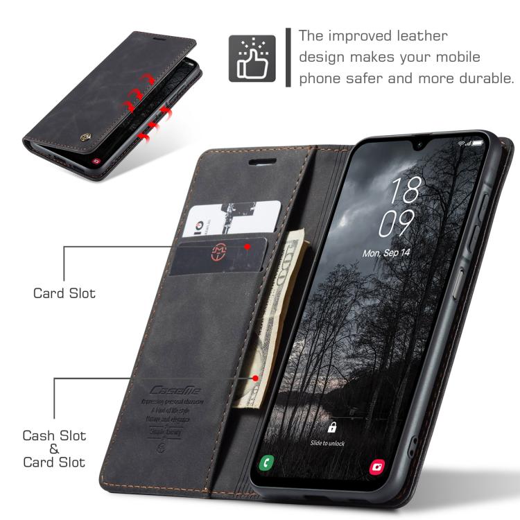 For Galaxy A26 5G CaseMe 013 Multifunctional Horizontal Flip Leather Phone Case(Black)