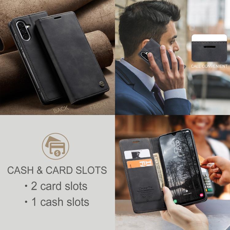 For Galaxy A26 5G CaseMe 013 Multifunctional Horizontal Flip Leather Phone Case(Black)