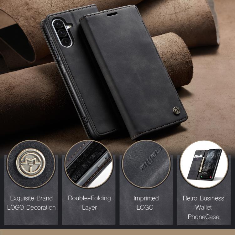 For Galaxy A26 5G CaseMe 013 Multifunctional Horizontal Flip Leather Phone Case(Black)