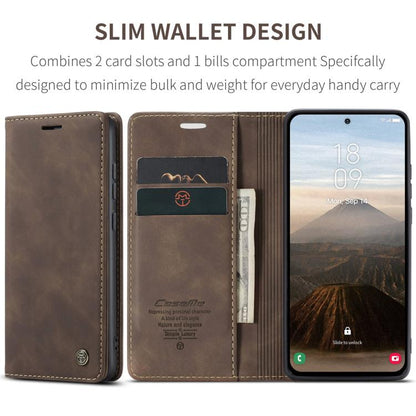 For Galaxy S25+ 5G CaseMe 013 Multifunctional Horizontal Flip Leather Phone Case(Coffee)