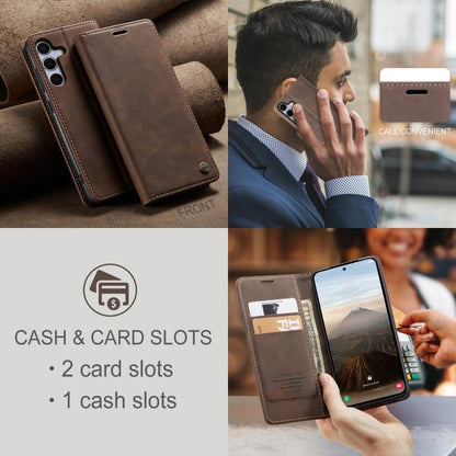 For Galaxy S25+ 5G CaseMe 013 Multifunctional Horizontal Flip Leather Phone Case(Coffee)
