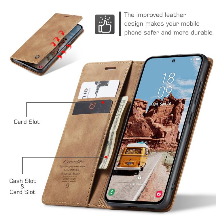 For Galaxy S25+ 5G CaseMe 013 Multifunctional Horizontal Flip Leather Phone Case(Brown)