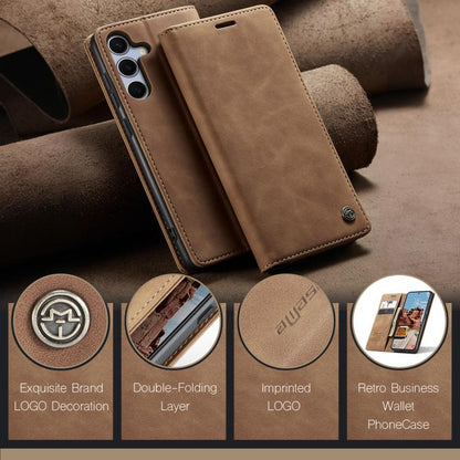 For Galaxy S25+ 5G CaseMe 013 Multifunctional Horizontal Flip Leather Phone Case(Brown)