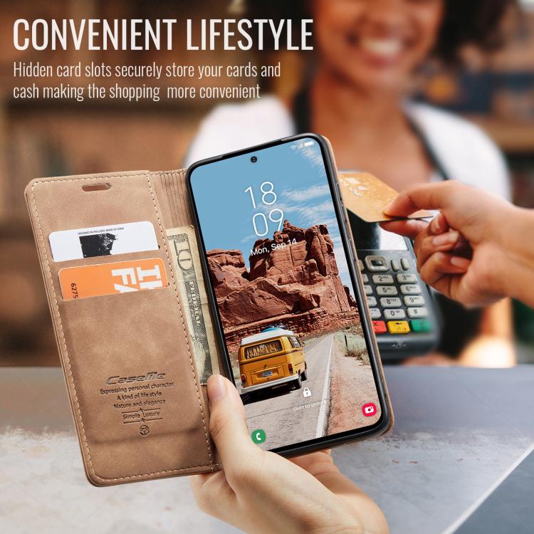 For Galaxy S25+ 5G CaseMe 013 Multifunctional Horizontal Flip Leather Phone Case(Brown)