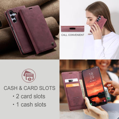 For Galaxy S25+ 5G CaseMe 013 Multifunctional Horizontal Flip Leather Phone Case(Red)