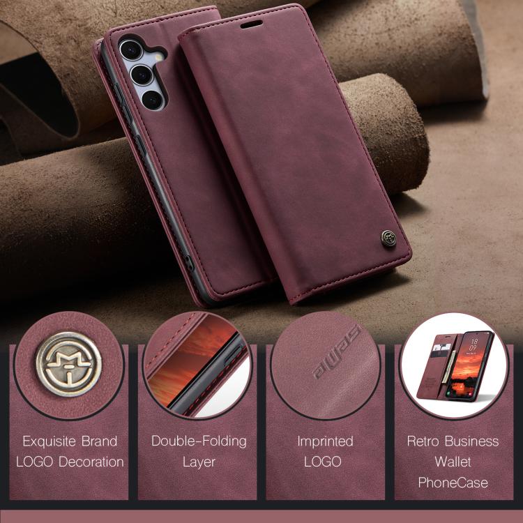 For Galaxy S25+ 5G CaseMe 013 Multifunctional Horizontal Flip Leather Phone Case(Red)