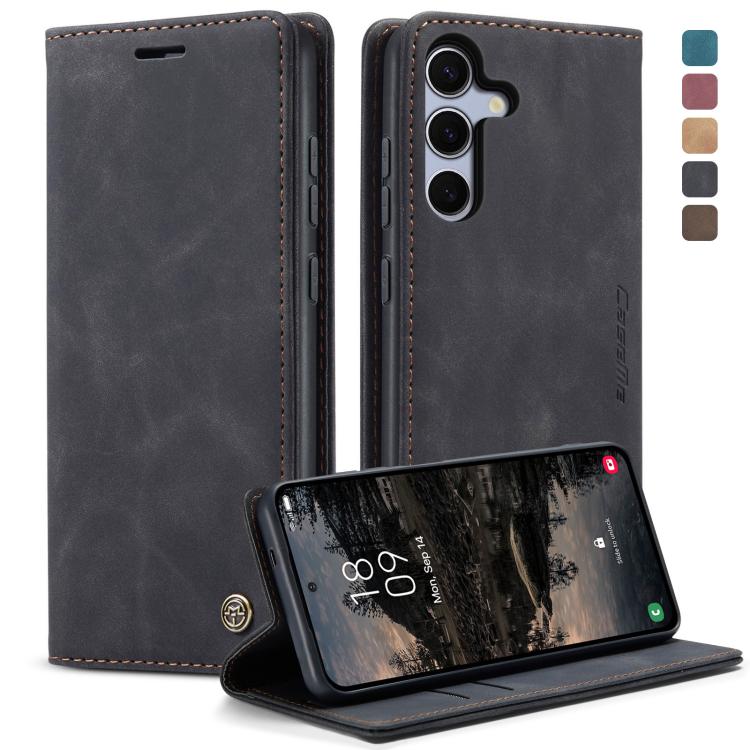 For Galaxy S25+ 5G CaseMe 013 Multifunctional Horizontal Flip Leather Phone Case(Black)