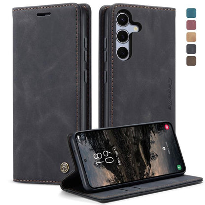 For Galaxy S25+ 5G CaseMe 013 Multifunctional Horizontal Flip Leather Phone Case(Black)