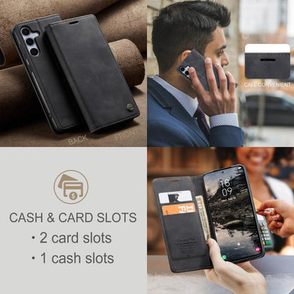 For Galaxy S25+ 5G CaseMe 013 Multifunctional Horizontal Flip Leather Phone Case(Black)
