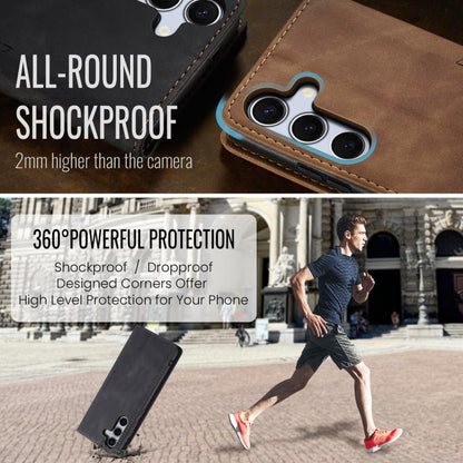 For Galaxy S25+ 5G CaseMe 013 Multifunctional Horizontal Flip Leather Phone Case(Black)
