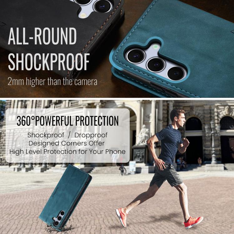 For Samsung Galaxy S25 5G CaseMe 013 Multifunctional Horizontal Flip Leather Phone Case(Blue)