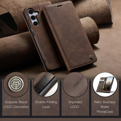 For Galaxy S25 5G CaseMe 013 Multifunctional Horizontal Flip Leather Phone Case(Coffee)