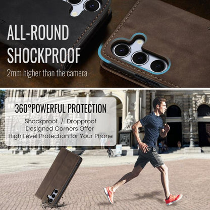 For Galaxy S25 5G CaseMe 013 Multifunctional Horizontal Flip Leather Phone Case(Coffee)