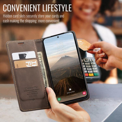 For Galaxy S25 5G CaseMe 013 Multifunctional Horizontal Flip Leather Phone Case(Coffee)