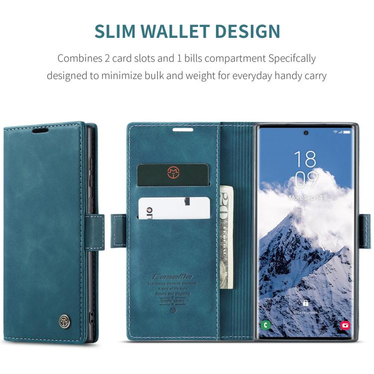 For Galaxy S25 Ultra 5G CaseMe 013 Multifunctional Horizontal Flip Leather Phone Case(Blue)