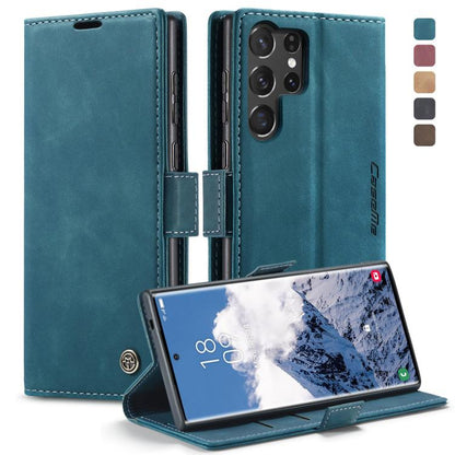 For Galaxy S25 Ultra 5G CaseMe 013 Multifunctional Horizontal Flip Leather Phone Case(Blue)