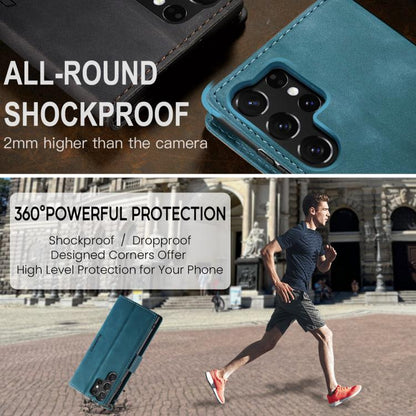 For Galaxy S25 Ultra 5G CaseMe 013 Multifunctional Horizontal Flip Leather Phone Case(Blue)