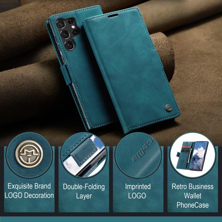 For Galaxy S25 Ultra 5G CaseMe 013 Multifunctional Horizontal Flip Leather Phone Case(Blue)