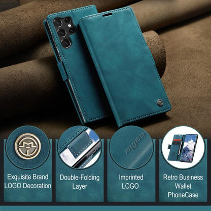 For Galaxy S25 Ultra 5G CaseMe 013 Multifunctional Horizontal Flip Leather Phone Case(Blue)