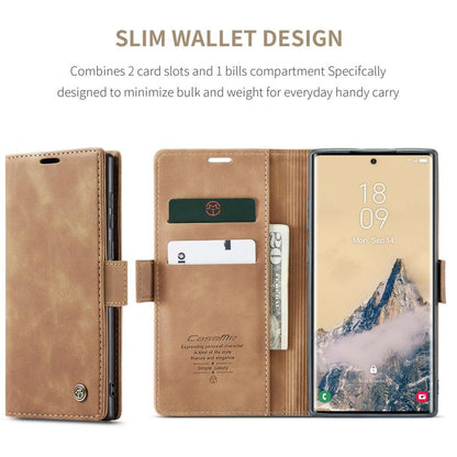 For Galaxy S25 Ultra 5G CaseMe 013 Multifunctional Horizontal Flip Leather Phone Case(Brown)