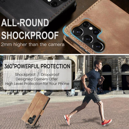 For Galaxy S25 Ultra 5G CaseMe 013 Multifunctional Horizontal Flip Leather Phone Case(Brown)