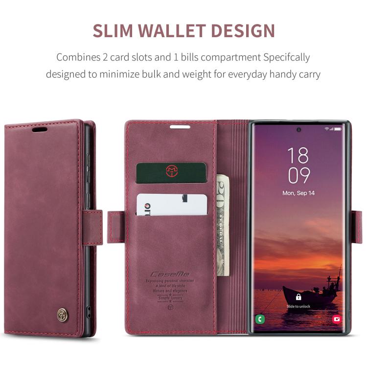 For Galaxy S25 Ultra 5G CaseMe 013 Multifunctional Horizontal Flip Leather Phone Case(Red)