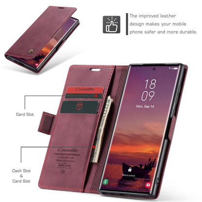 For Galaxy S25 Ultra 5G CaseMe 013 Multifunctional Horizontal Flip Leather Phone Case(Red)