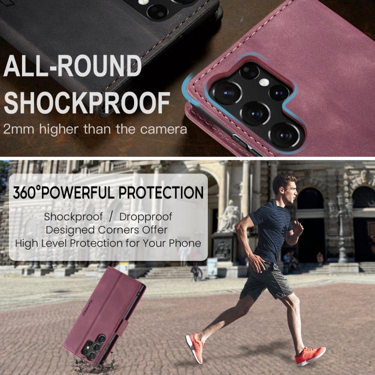For Galaxy S25 Ultra 5G CaseMe 013 Multifunctional Horizontal Flip Leather Phone Case(Red)