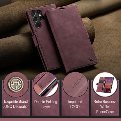 For Galaxy S25 Ultra 5G CaseMe 013 Multifunctional Horizontal Flip Leather Phone Case(Red)