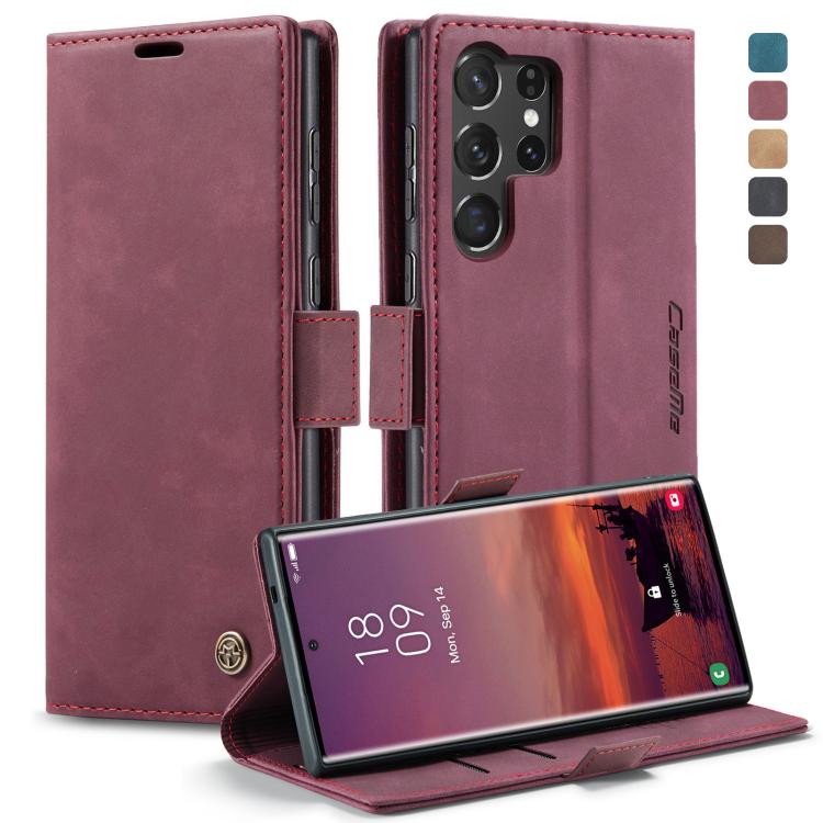 For Galaxy S25 Ultra 5G CaseMe 013 Multifunctional Horizontal Flip Leather Phone Case(Red)