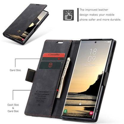 For Galaxy S25 Ultra 5G CaseMe 013 Multifunctional Horizontal Flip Leather Phone Case(Black)