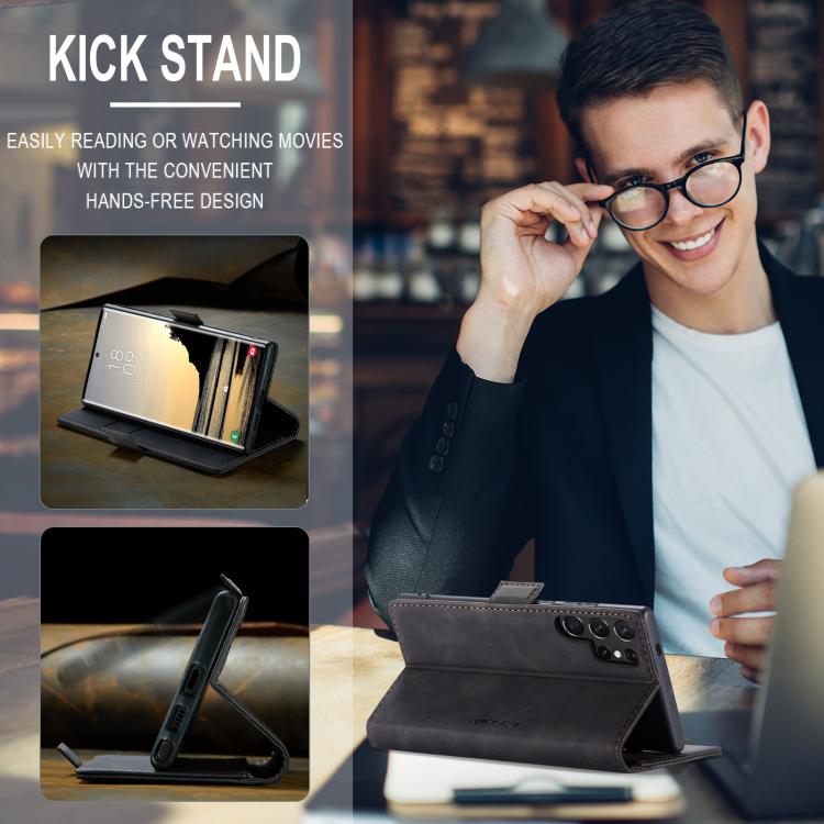 For Galaxy S25 Ultra 5G CaseMe 013 Multifunctional Horizontal Flip Leather Phone Case(Black)