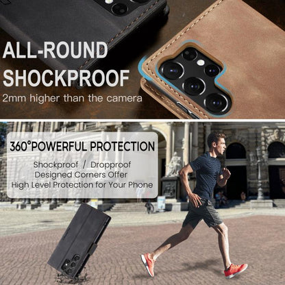 For Galaxy S25 Ultra 5G CaseMe 013 Multifunctional Horizontal Flip Leather Phone Case(Black)