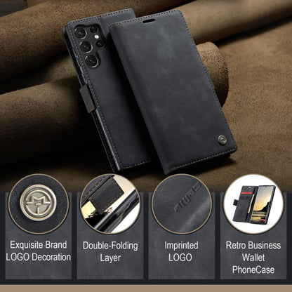 For Galaxy S25 Ultra 5G CaseMe 013 Multifunctional Horizontal Flip Leather Phone Case(Black)