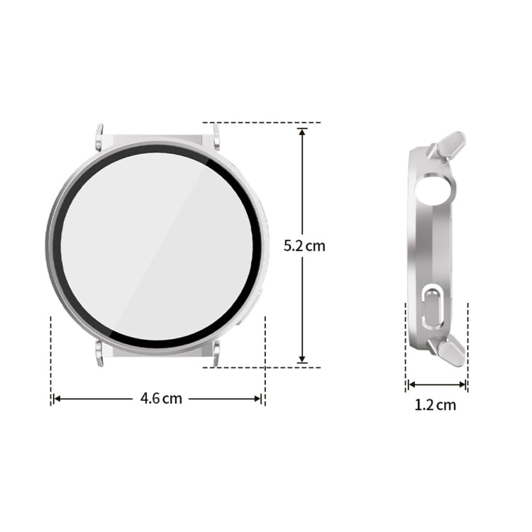 For Huawei Watch GT 5 Pro 42mm ENKAY Hat-Prince Tempered Glass Film Integrated PC Watch Case(White)