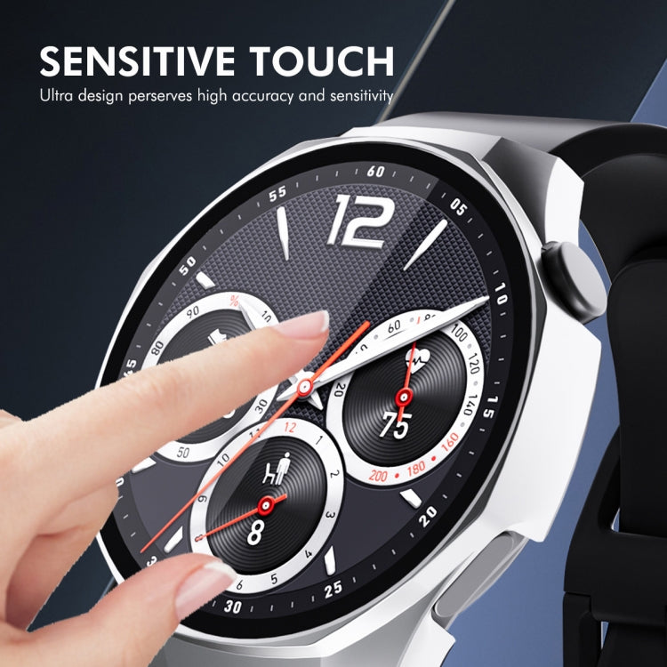 For Huawei Watch GT 5 Pro 46mm ENKAY Hat-Prince Tempered Glass Film Integrated PC Watch Case(Silver)