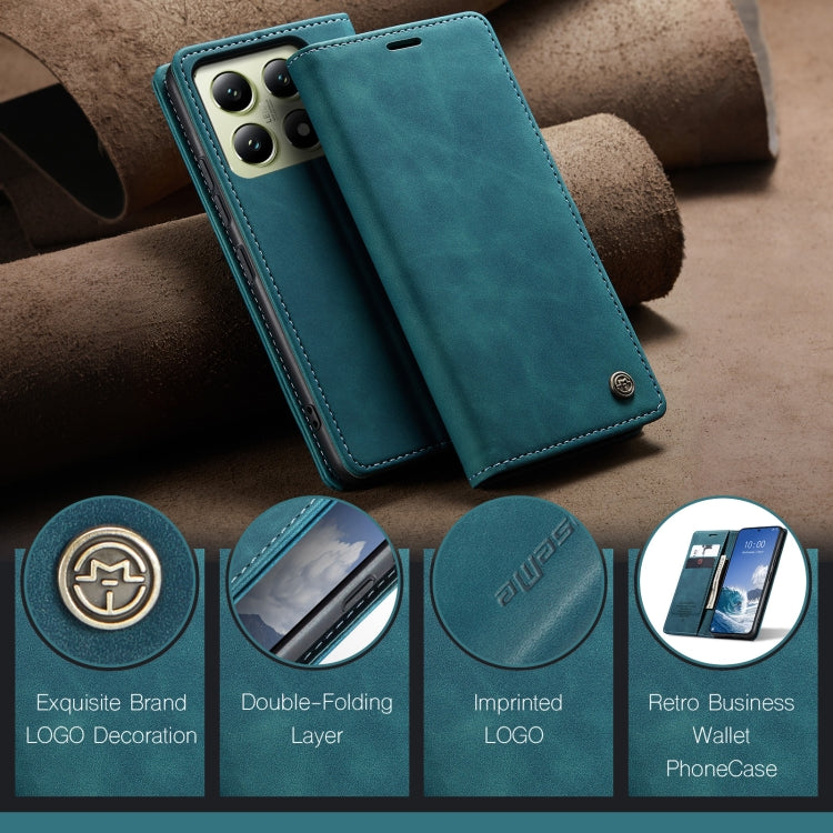 For Xiaomi 14T CaseMe 013 Multifunctional Horizontal Flip Leather Phone Case(Blue)