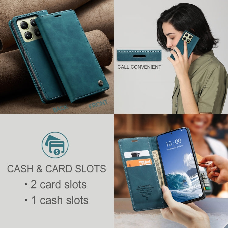 For Xiaomi 14T CaseMe 013 Multifunctional Horizontal Flip Leather Phone Case(Blue)