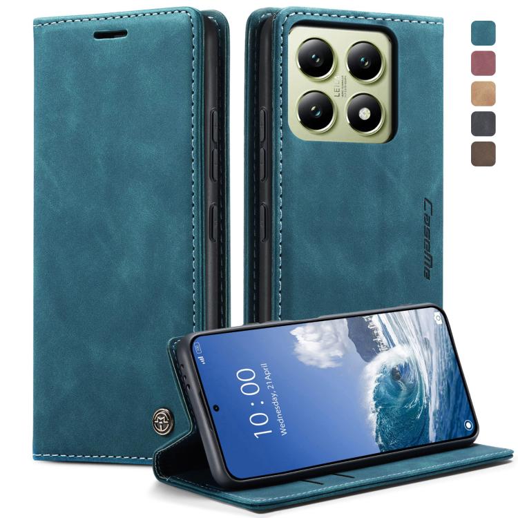 For Xiaomi 14T CaseMe 013 Multifunctional Horizontal Flip Leather Phone Case(Blue)