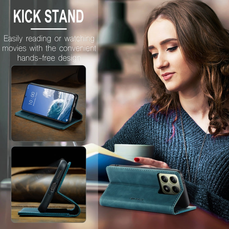 For Xiaomi 14T CaseMe 013 Multifunctional Horizontal Flip Leather Phone Case(Blue)