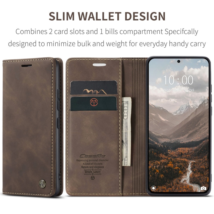 For Xiaomi 14T CaseMe 013 Multifunctional Horizontal Flip Leather Phone Case(Coffee)
