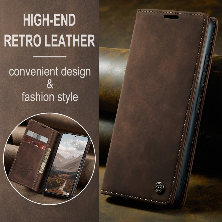 For Xiaomi 14T CaseMe 013 Multifunctional Horizontal Flip Leather Phone Case(Coffee)