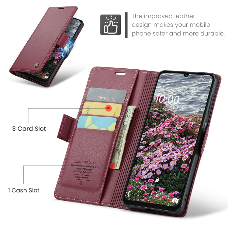 For Samsung Galaxy A07 / A06 CaseMe 023 Butterfly Buckle Litchi Texture RFID Anti-theft Leather Phone Case(Red)